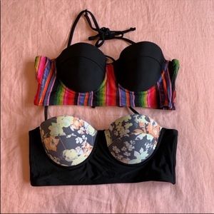 2 La Hearts Bikini Tops